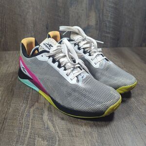Reebok Men's Nano X1 Grit Sneaker H02864 White/Core Black/Pursuit Pink Size 10.5